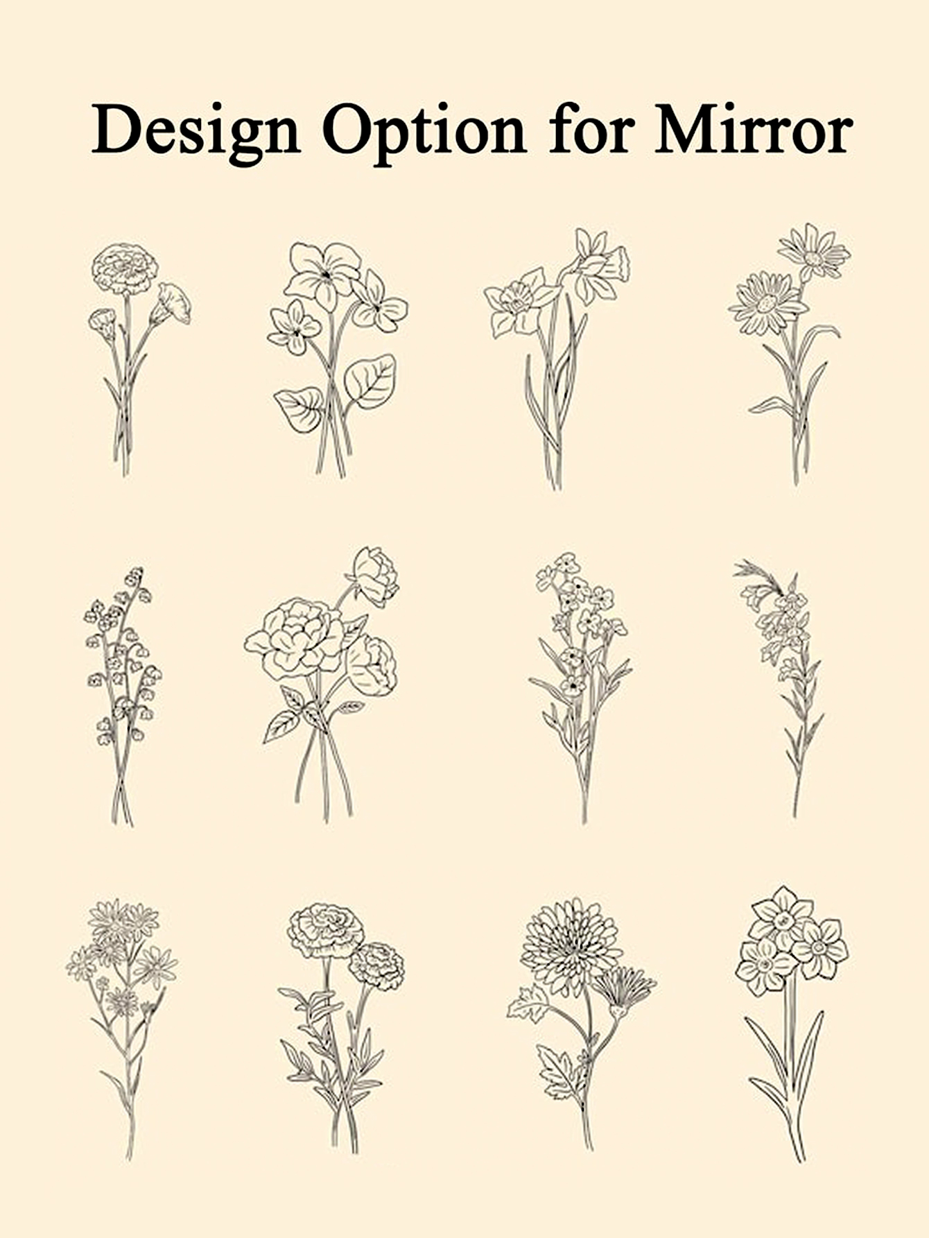 Birth Flower Pattern Lipstick Keychain Storage Case (with Mirror), Custom PU Leather Lip Balm Pouch